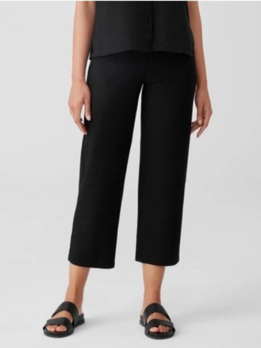Eileen Fisher Washable Stretch Crepe Straight Crop Pant Size XS